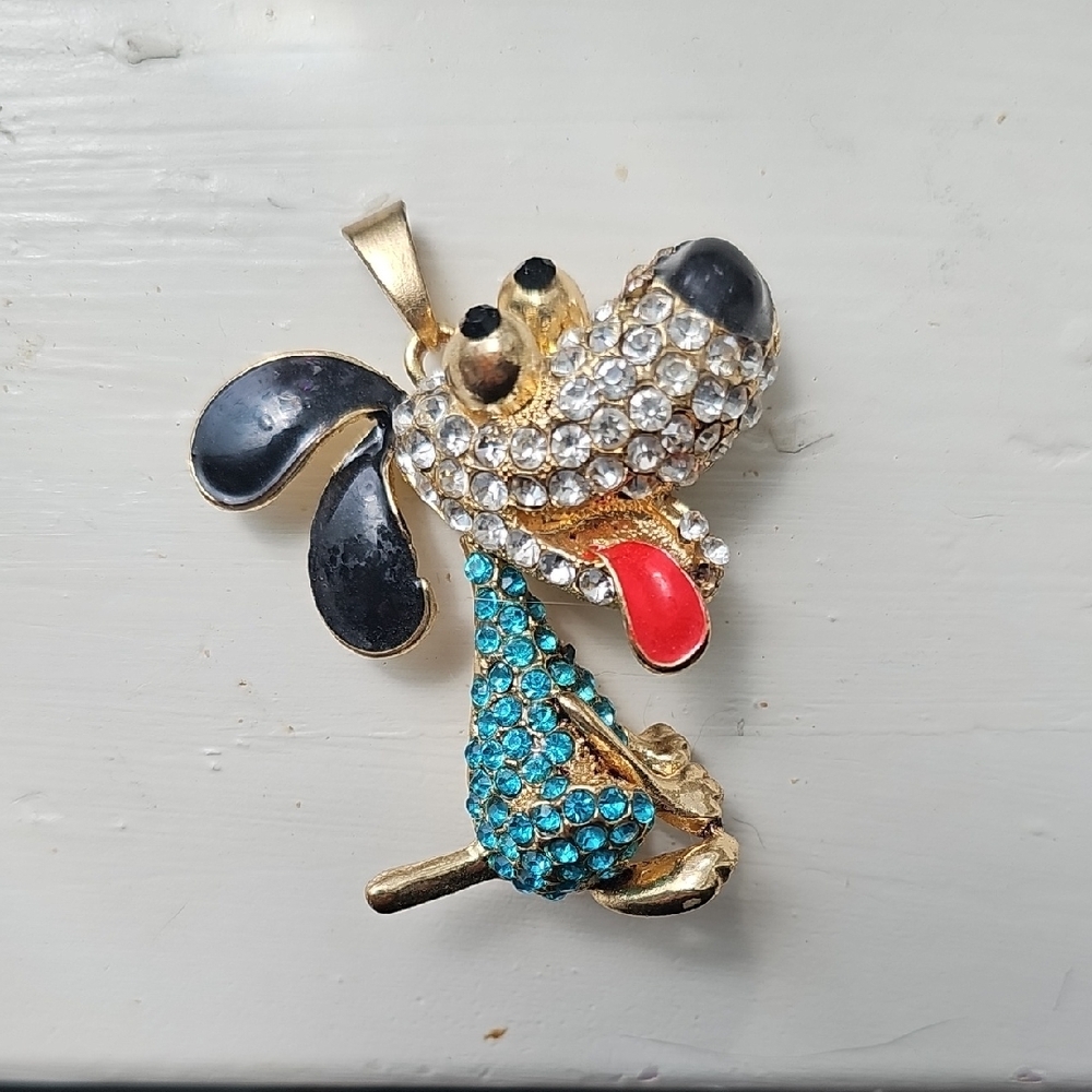 Betsey Johnson Multicolor Dog Pendant